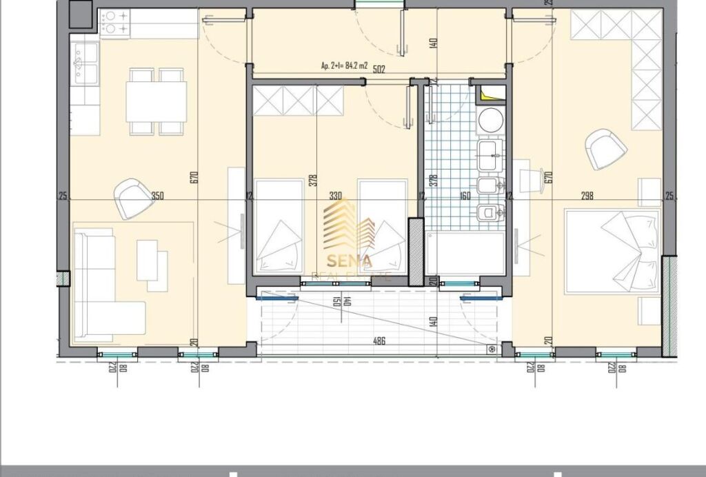 Shitet, Apartament 2+1+Blk, Kompleksi Univers City, 145.000 Euro