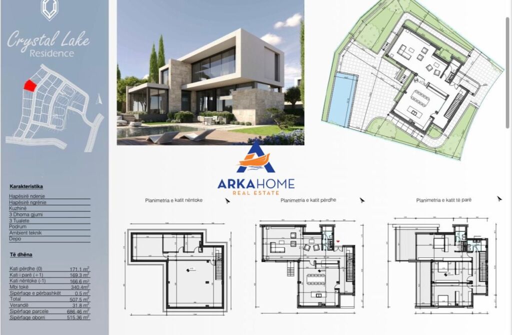 SHITET VILE LUKSOZE 507M2 "CRYSTAL LAKE RESIDENCE, LIQENI I FARKËS" 1.540.723 EURO