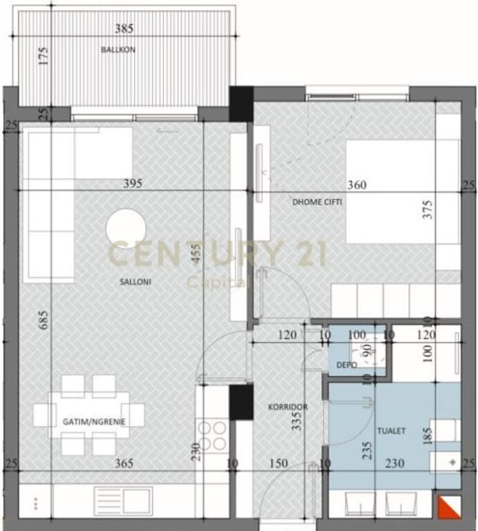 Shesim apartament 1+1 te Diellon 2
