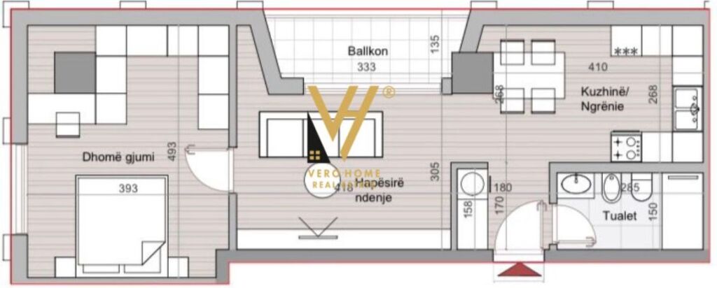 SHITET APARTAMENT 1+1+BLK TE HORA VERTICALE 203.000 EURO