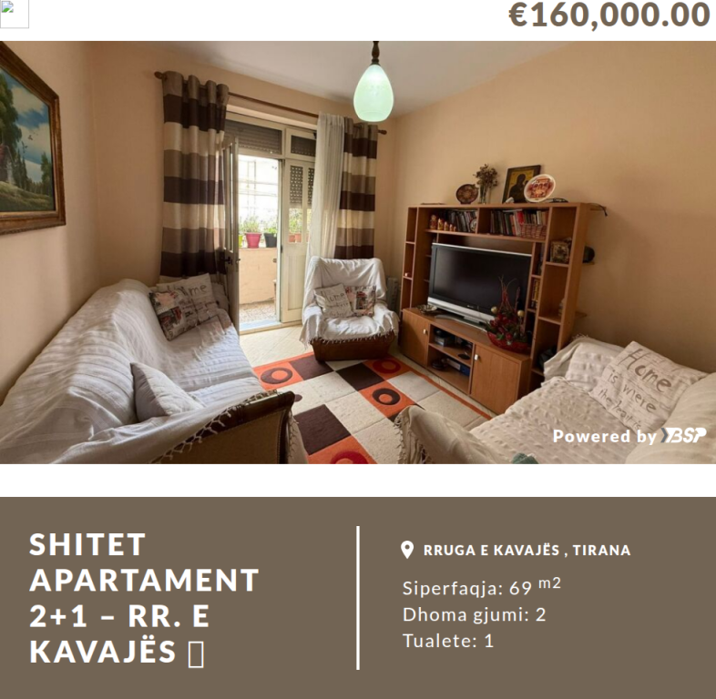 VENDESI APPARTAMENTO 2+1 – VIA KAVAJËS 🏡