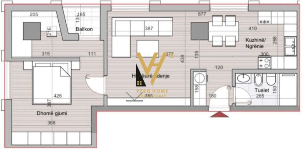 SHITET APARTAMENT 1+1+BLK TE HORA VERTICALE 219.000 EURO