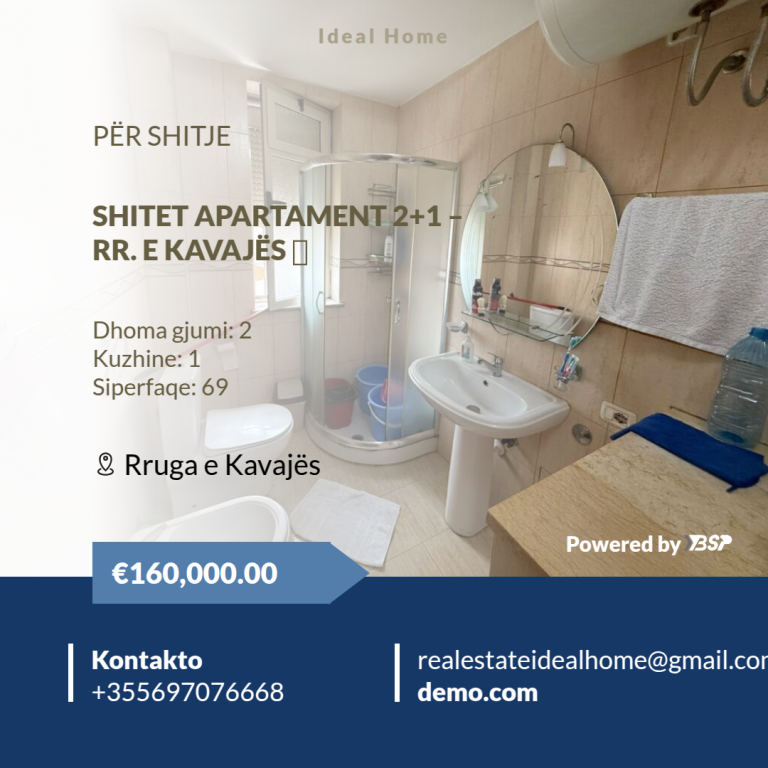 VENDESI APPARTAMENTO 2+1 – VIA KAVAJËS 🏡