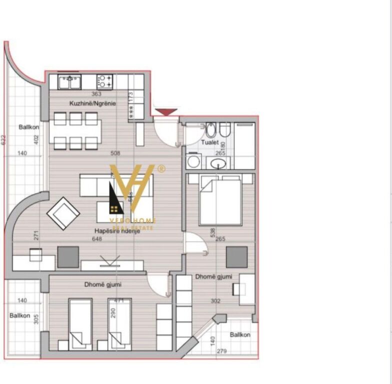 VENDESI APPARTAMENTO 2+1+3BLK A HORA VERTICALE 294.000 EURO