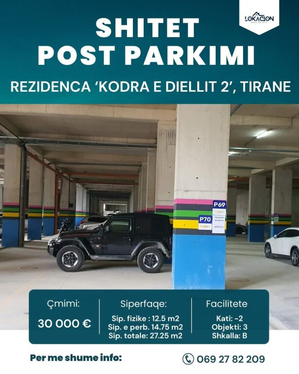 POST PARKIMI - PËR SHITJE - KODRA E DIELLIT 2, TIRANË
