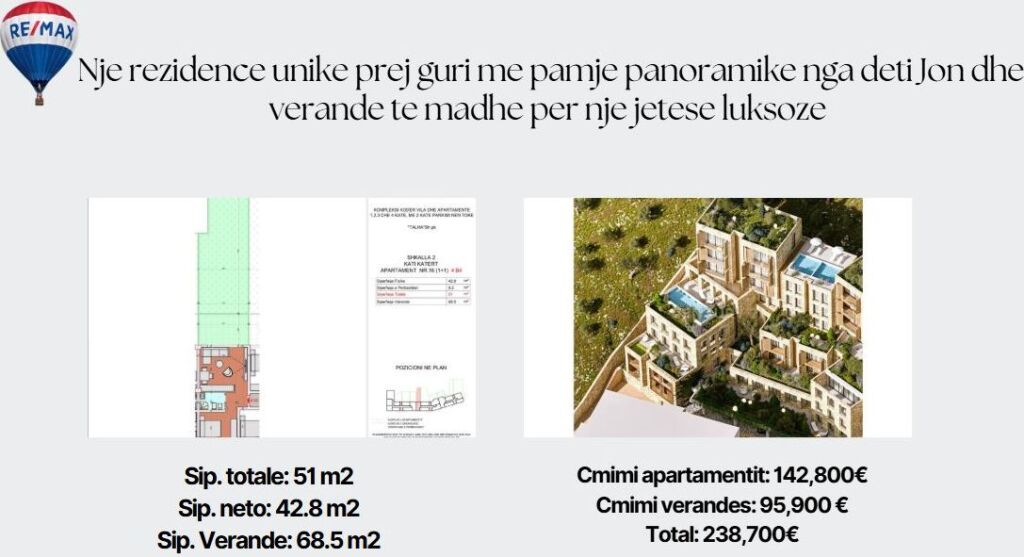 🏡 Apartament për shitje në Golden Stone Residence – Potam, Himarë