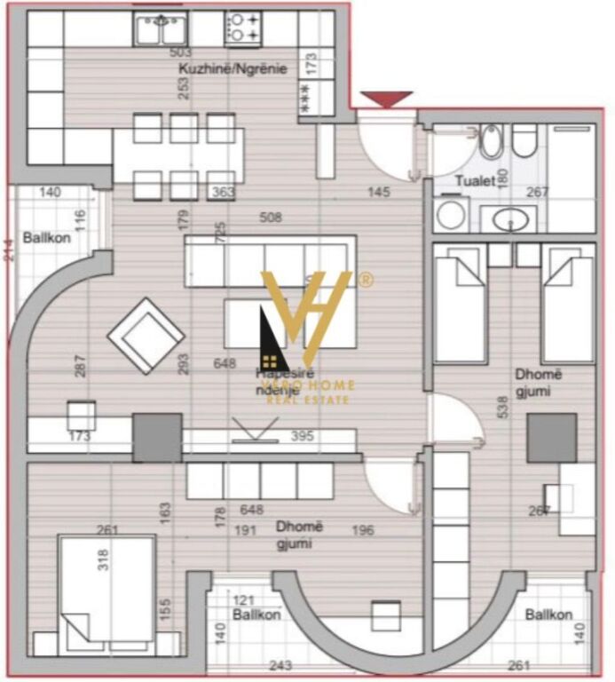 SHITET APARTAMENT 2+1+3BLK TE HORA VERTICALE 294.000 EURO