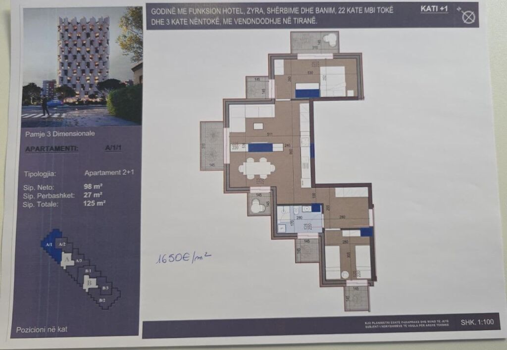 Apartament Luksoz 2+1 në shitje – Kompleks Modern tek 5 Maji