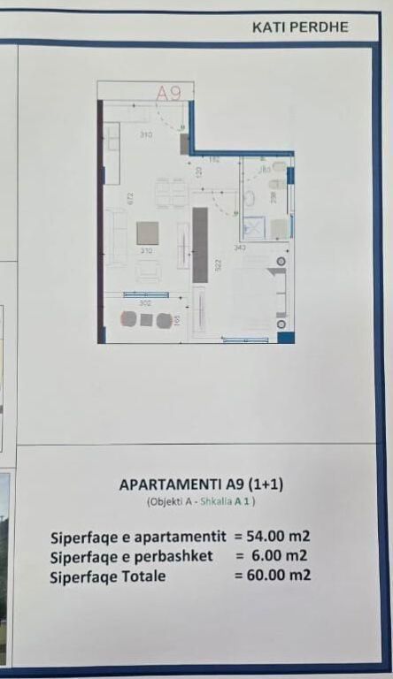 Shitet Apartament 1+1 60m2 Okazion – Rezidenca Oriental, Golem 🌴