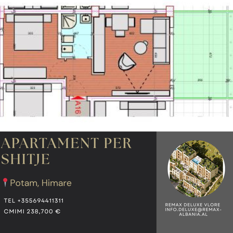 🏡 Apartament për shitje në Golden Stone Residence – Potam, Himarë