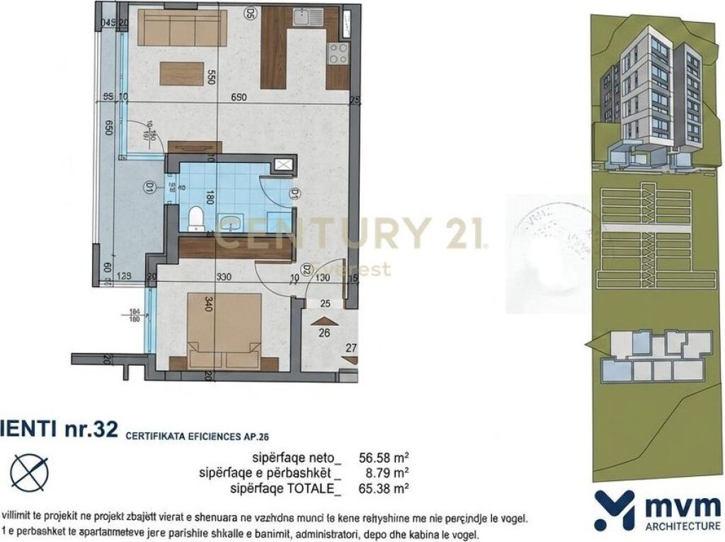 ISH FUSHA E AVIACIONIT, SHESIM APARTAMENT 1+1+POST PARKIMI