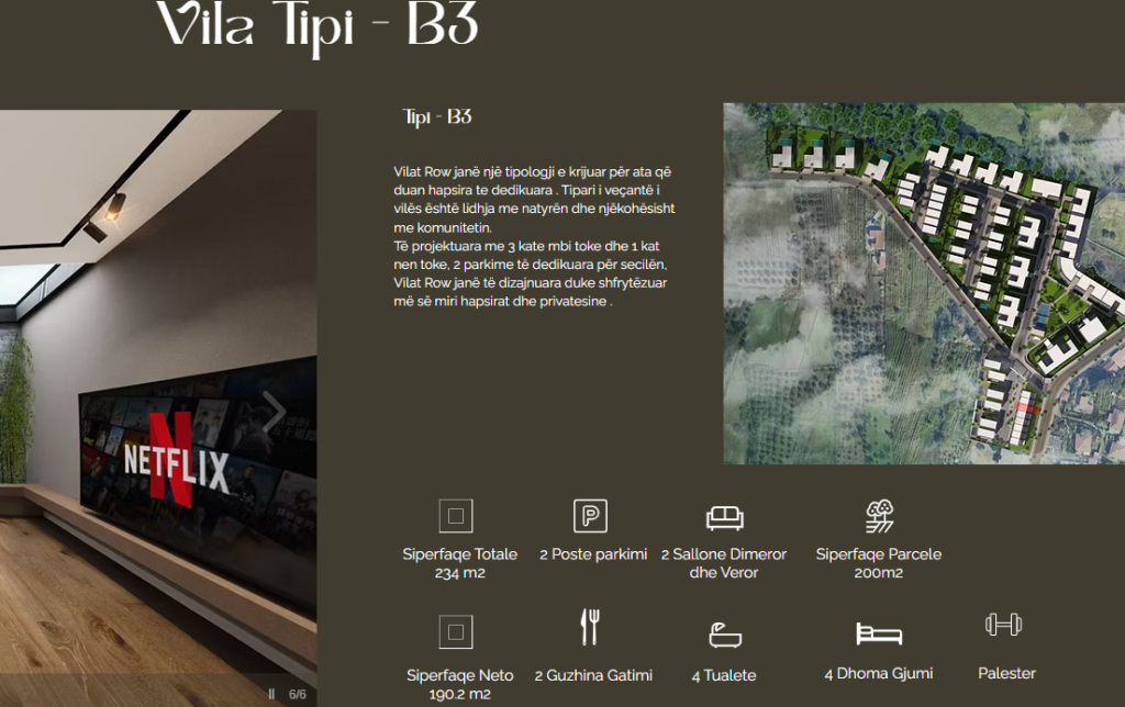 Vila Row per shitje ne farke