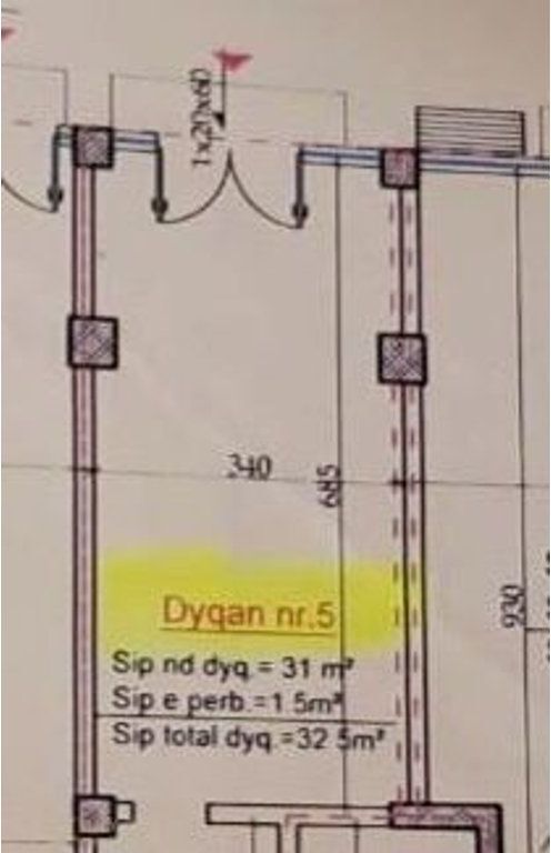 SHES AMBIENT KOMERCIAL NE RRUGEN DON DOSKO 32.5m!