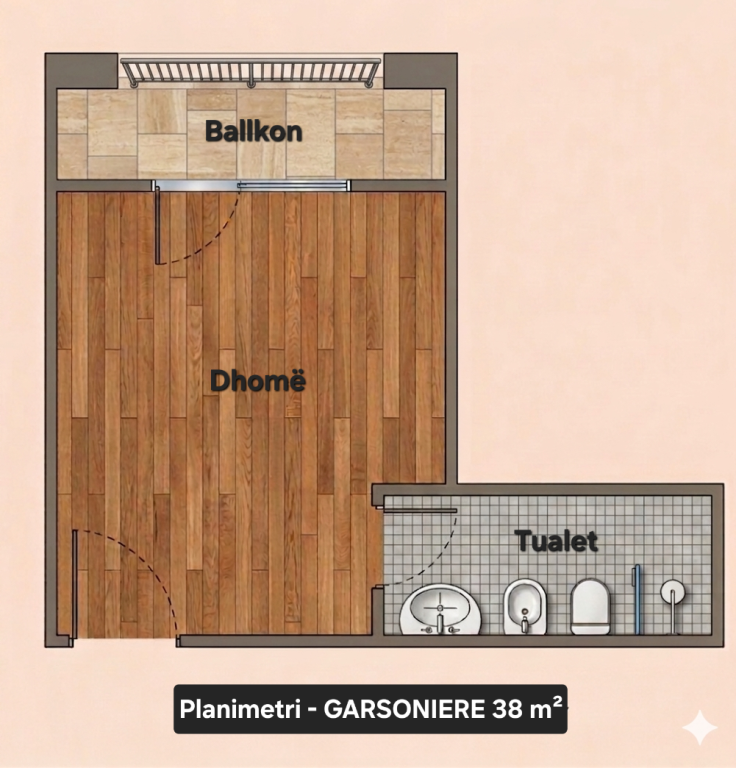 Garsoniere / Studio Me Qira, Ish Fusha e Aviacionit, Tiranë