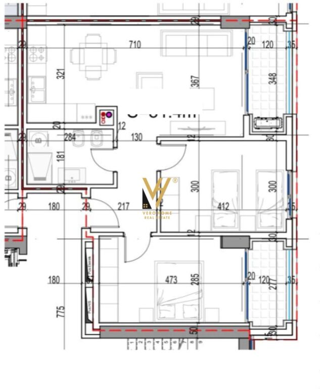 SHITET APARTAMENT 2+1+2BLK NE LUNGOMARE 267.000 EURO
