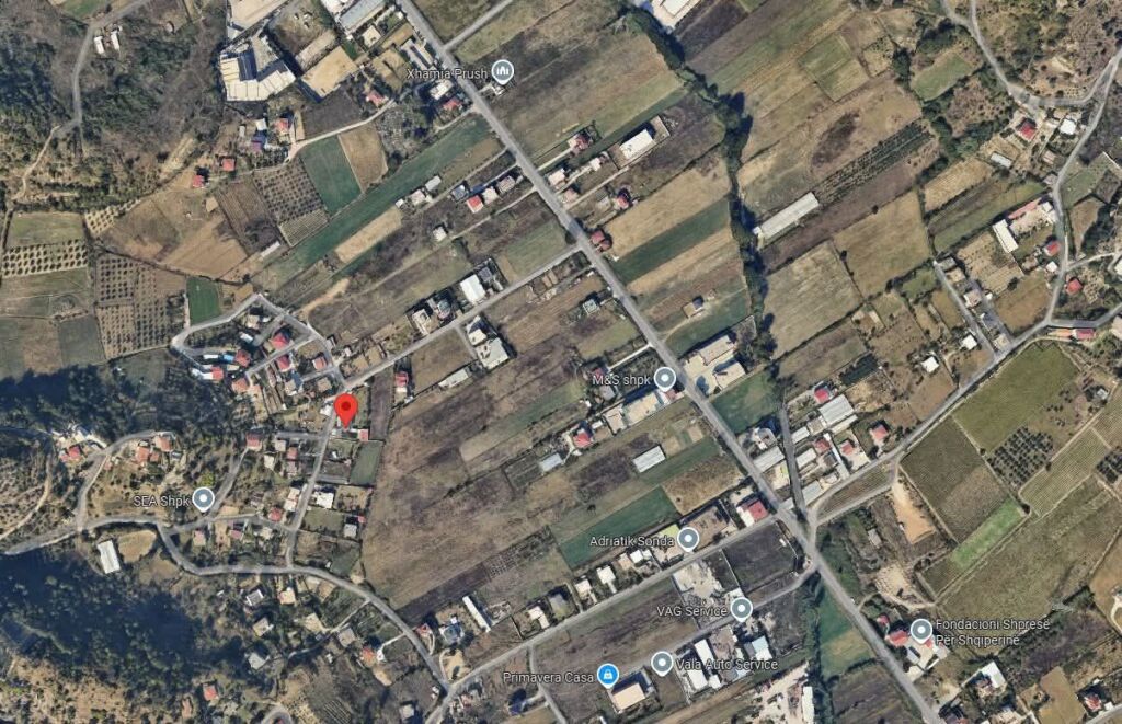 Land for sale in Prush, Tirana – 1,250 m²