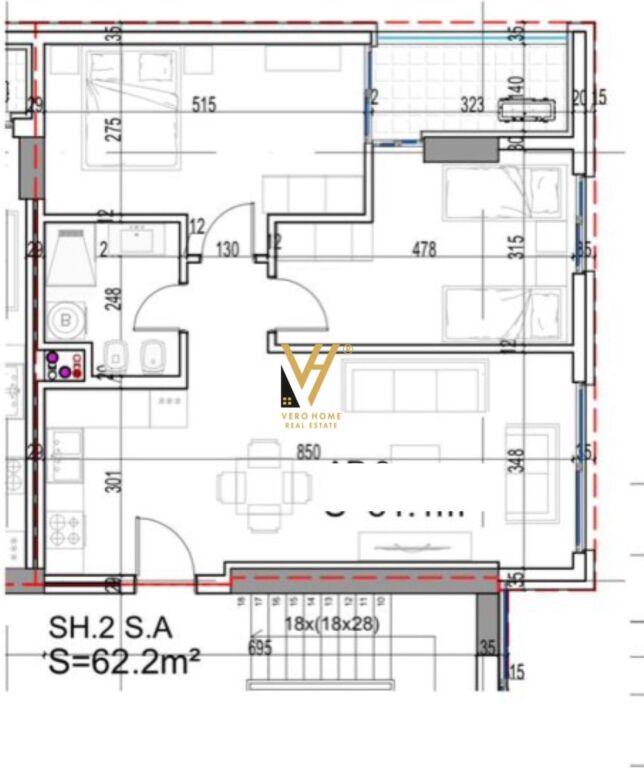 SHITET APARTAMENT 2+1+BLK NE LUNGOMARE 267.000 EURO