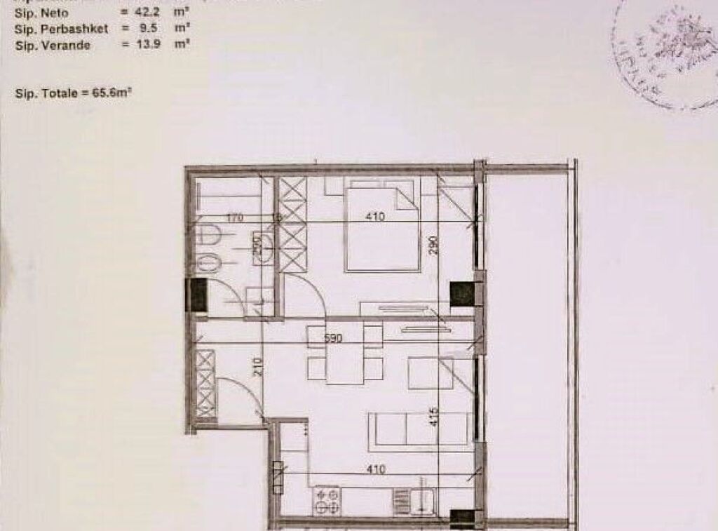 SHITET APARTAMENT 1+1 ME VERANDE NE REZIDENCEN AURA-LAPRAKE!