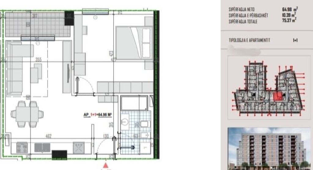 SHITEN APARTAMENTE 1+1 DHE 2+1 NË ZONEN E KAMZES