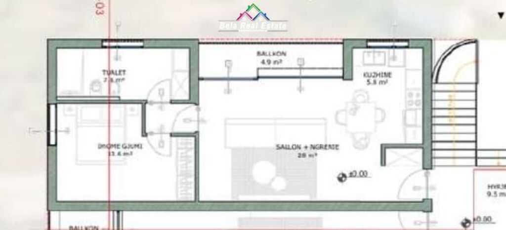 Apartment For sale 1+1 in Farke (ID B110568) Tirane