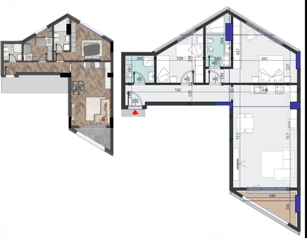 ✨Shitet Apartament 2+1+2 📍Colonnade Residence, Rruga Dritan Hoxha