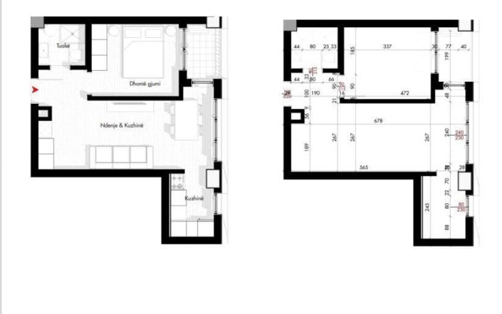 Aartament 1+1 ne Shitje prane Fushes ne Ali Dem