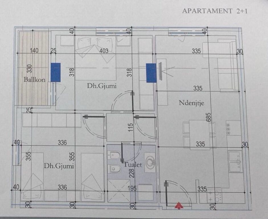 Shesim Apartament 2+1 Ekonomik - Ish Dogana, Tirana Entry 2