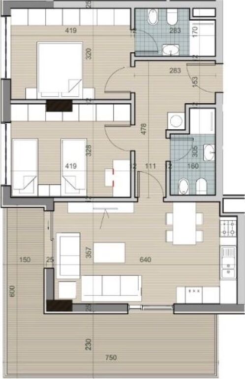 Vendiamo Appartamento 2+1+2 con Vista sul Parco, Univers City, QTU