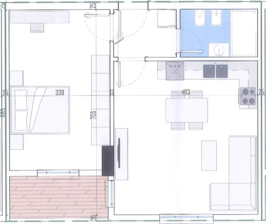 We sell Apartment 1+1, First Line in Paskuqan, Illyrian Residence