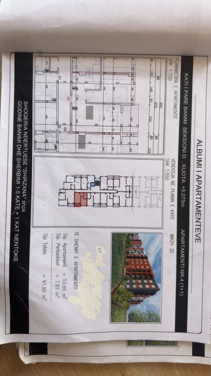 Shitet apartament 1+1 Paskuqan