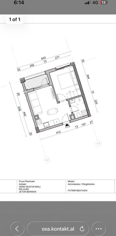 Apartament 1+1 me qera – Rezidenca Oxa