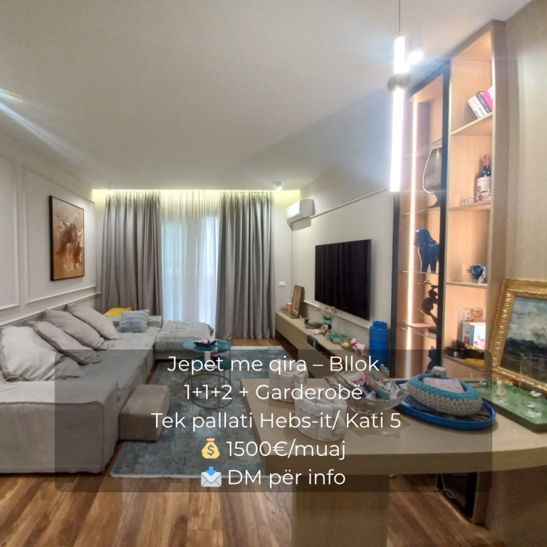 AFFITTASI – Bllok Appartamento moderno 1+1+2 + guardaroba 📍 presso il palazzo Hebsi