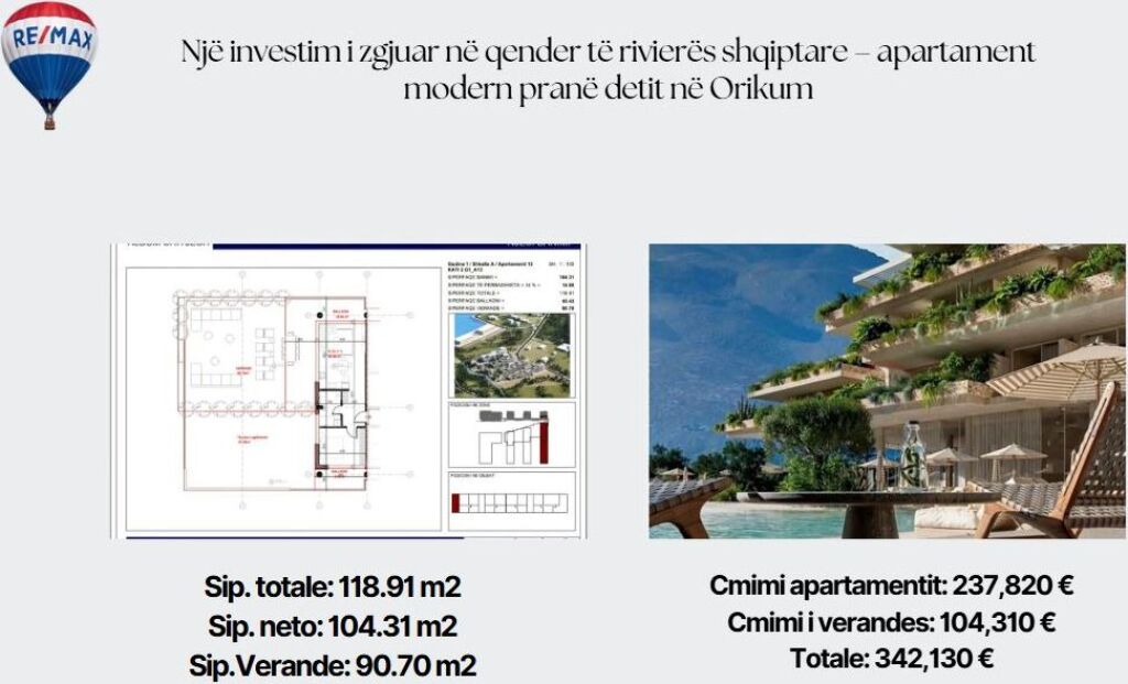 🌊Apartament 2+1 &amp; Verand në Orikum – pranë detit!