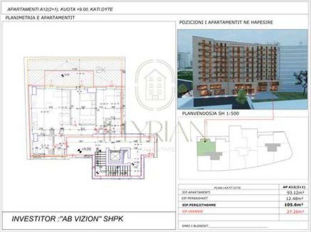 Shitet apartament 2+1 me verandë – Zona Ali Demi