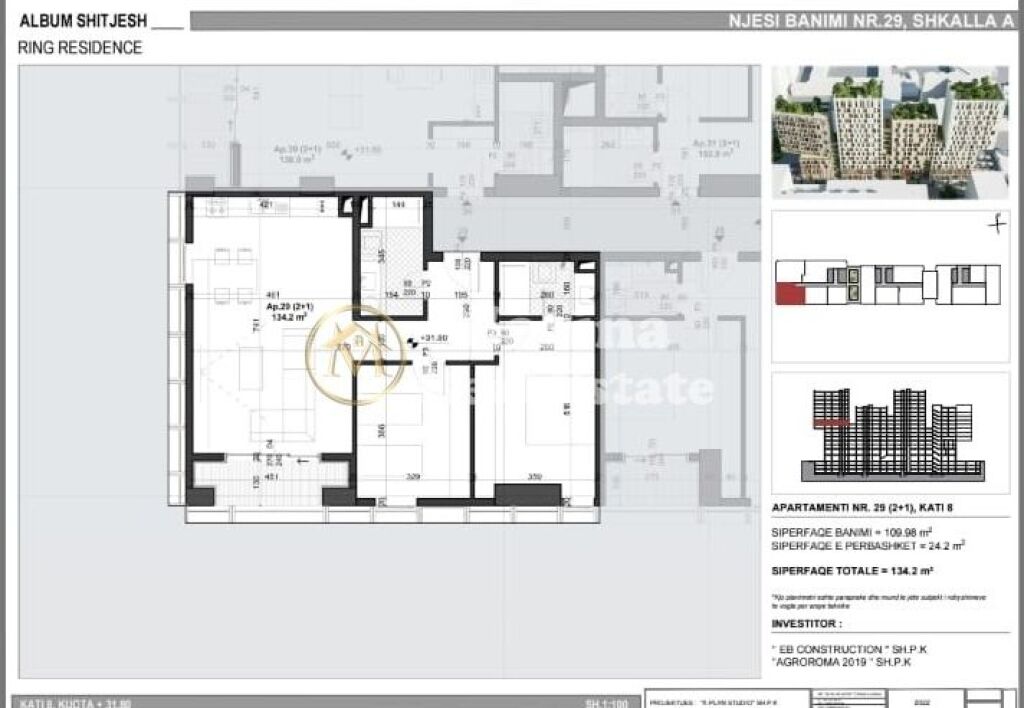 Shitje | Apartament 2 + 1 | Zogu i Zi | 300000 €