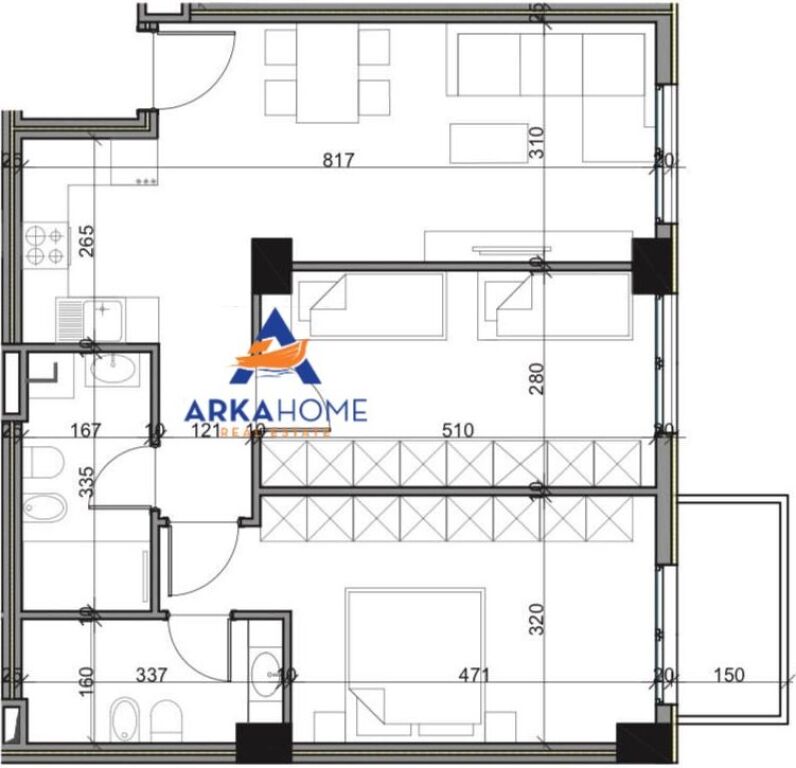 SHITET APARTAMENT 2+1 "KOMPLEKSI ALUNA, PASKUQAN" 130.000 EURO