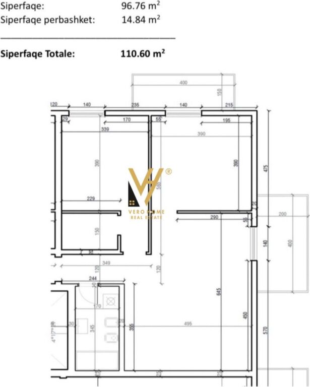 SHITET APARTAMENT 2+1+BLK NE SAUK, PORTA E RE 200.000 EURO