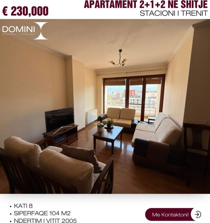 Apartament 2+1+2 per shitje   📍 te stacioni i trenit