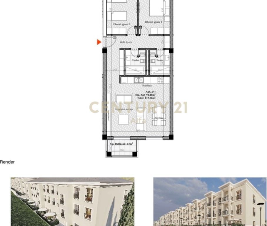 Shitet apartament 2+1+2 tek Rolling Hills Liqeni