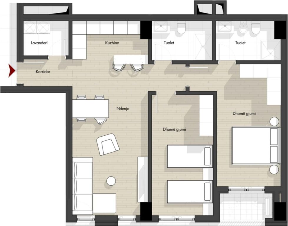 Apartament 2+1+2 ne shitje Rezidenca Splendor!