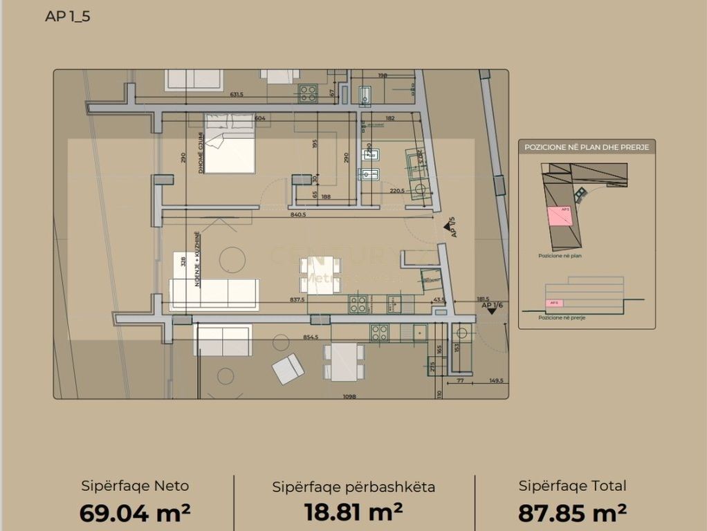 Apartament 1+1 për shitje në SeeHëna Residence- Mjull Bathore!