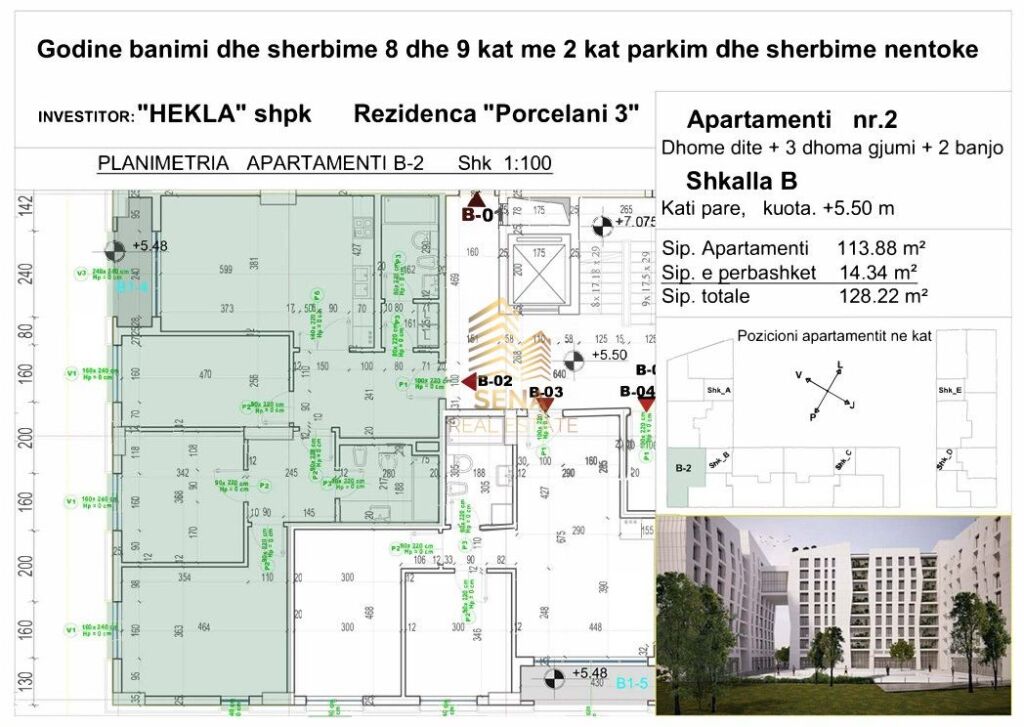 Shitet Apartament 3+1+2+Blk, Porcelan – Rezidenca ”Porcelan 3”, 205,000 Euro