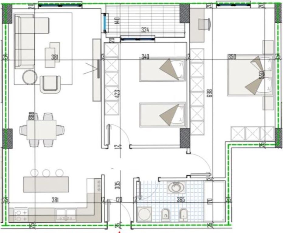 Appartamento 2+1 in vendita presso Residenca Apollo a Paskuqan.