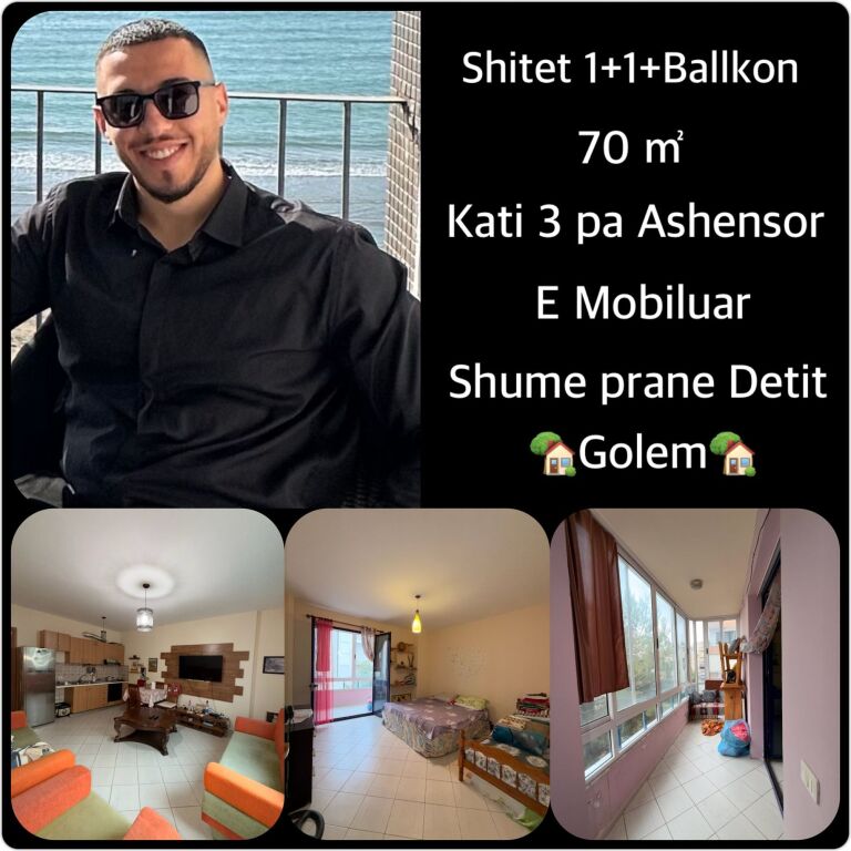 🏡 APARTAMENT  NË SHITJE 1+1 – Golem ☎️  💰 Çmimi: 1300 € / m²