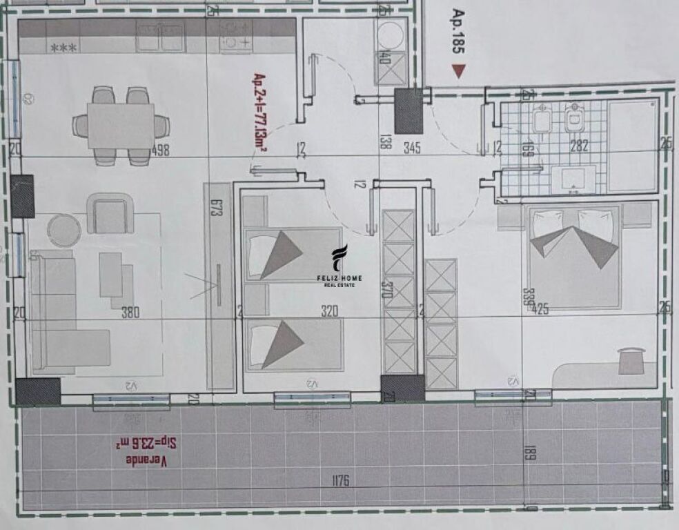 SHITET APARTAMENT 2+1 KAMEZ 81.000 EURO FH-71872