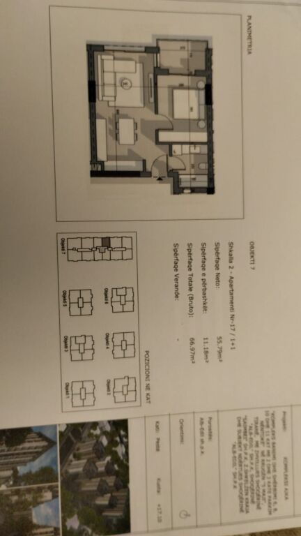 SHITET APARTAMENT 1+1 - KOMPLEKSI AJKA, RR. 5 MAJI, TIRANE