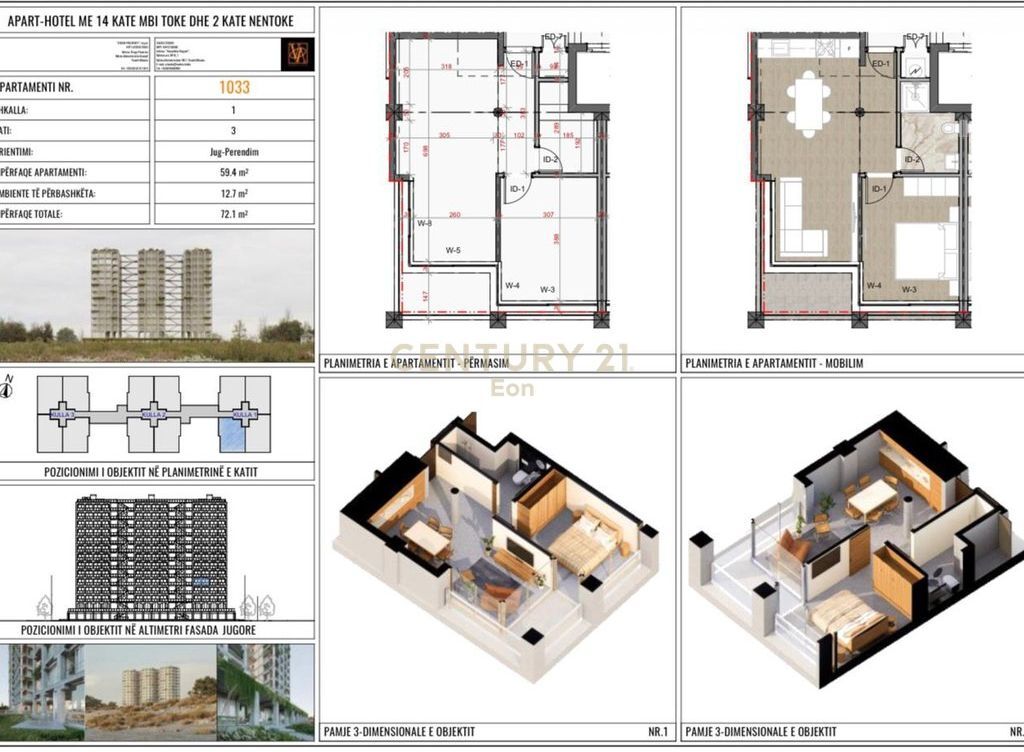 SHITET APARTAMENT 1+1 NE REZIDENCEN , THREE GARDENS , QERRET, KAVAJE !
