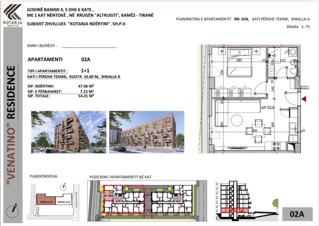 Apartament ne shitje 1+1