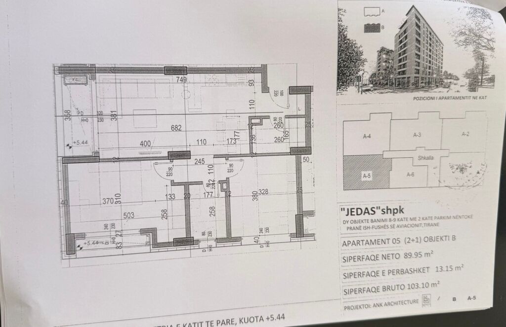 Apartment 2+1+2 for sale at Fusha e Aviacionit 200,000€ negotiable