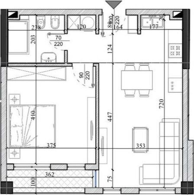 Appartamento 1+1 in vendita Mali Robit